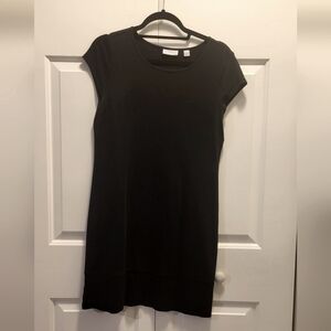 New York & Company Women's Black Short Sleeve Sheath Shirt Dress Size Small
